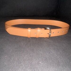 Tan Leather Belt with Gold Buckle